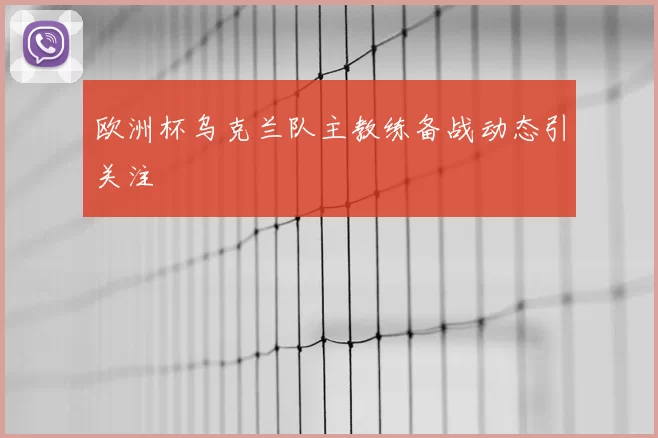 欧洲杯乌克兰队主教练备战动态引关注