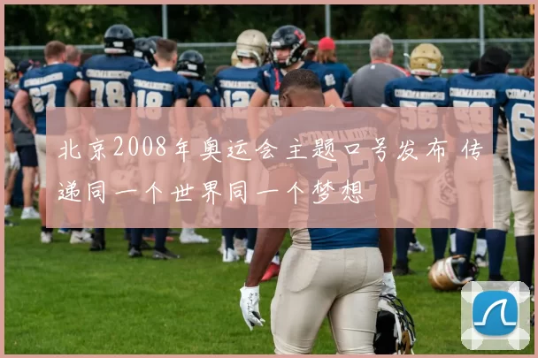北京2008年奥运会主题口号发布 传递同一个世界同一个梦想